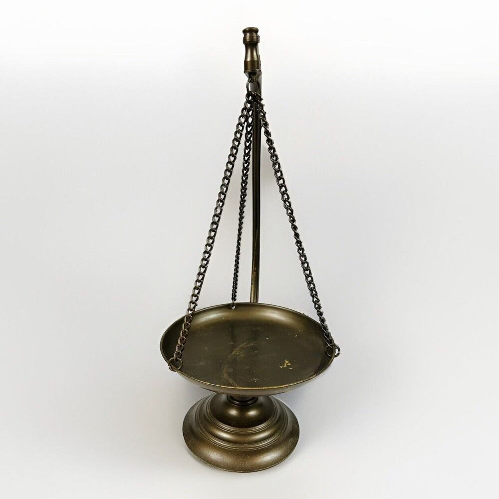 Vtg Metal Hanging Scale Plant Stand Candle Holder 14.5” - Picture 3 of 6